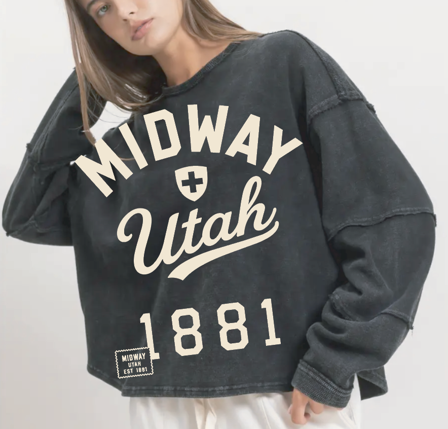 Midway 1881 Black Raw Hem Long Sleeve