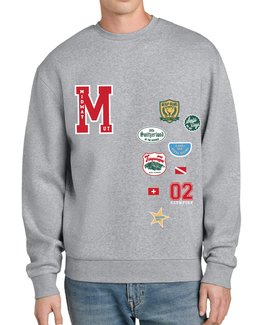 Midway Patches Grey Fleece Crew