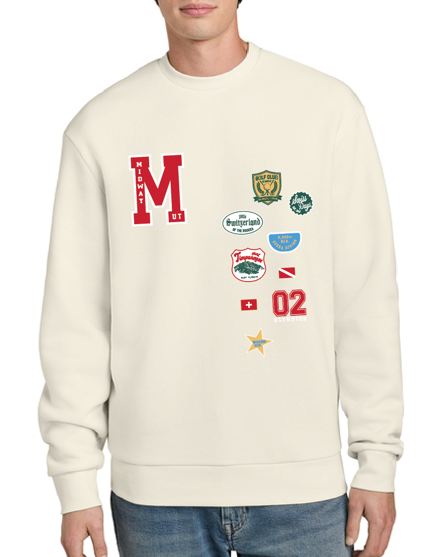 Midway Patches Cream Fleece Crew