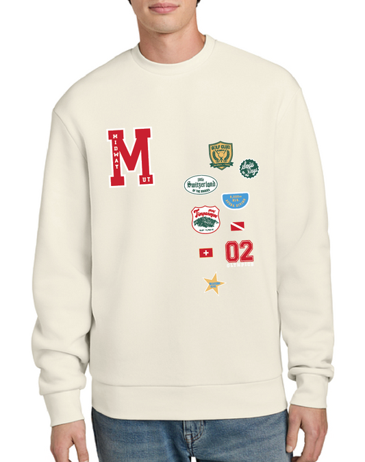 Midway Patches Cream Fleece Crew