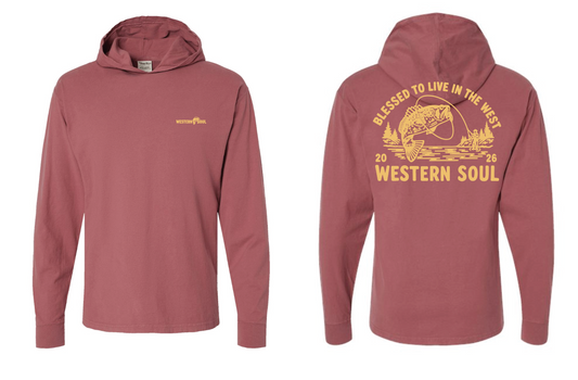 Fishing Red Hooded Long Sleeve