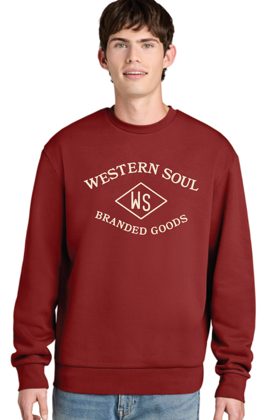 Western Diamond Red Fleece Crew