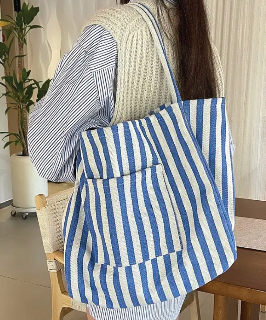 Thick Blue Stripe Bag