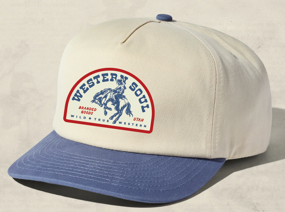 WS Patch Cream/Blue Unstructured Hat