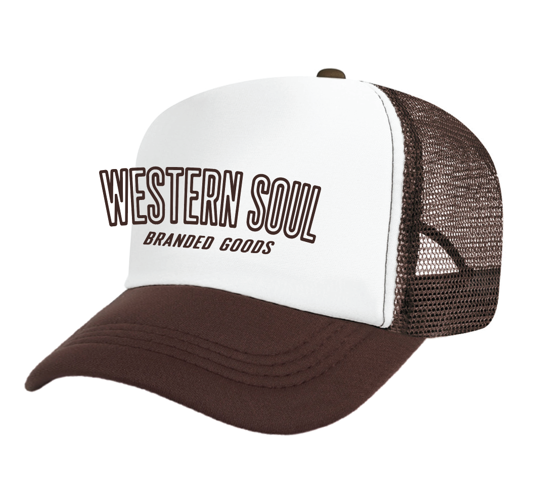 Outline Letter Brown Foam Hat