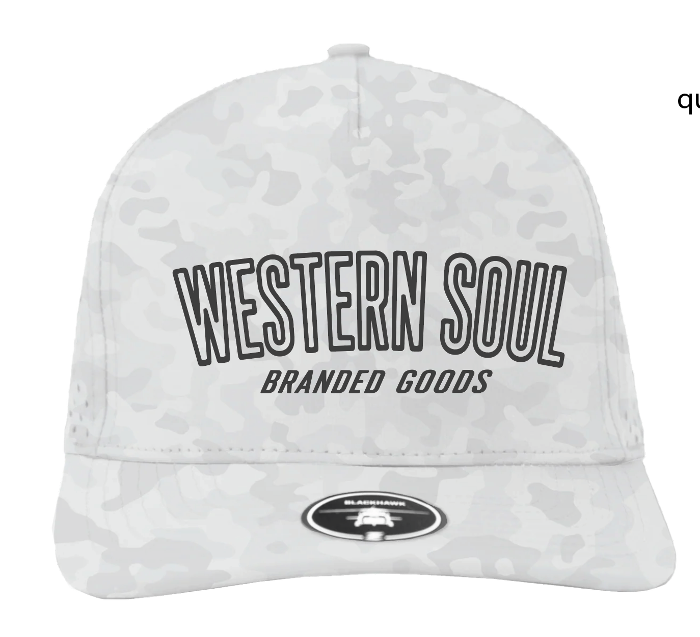 Outline Letter White Camo Hat