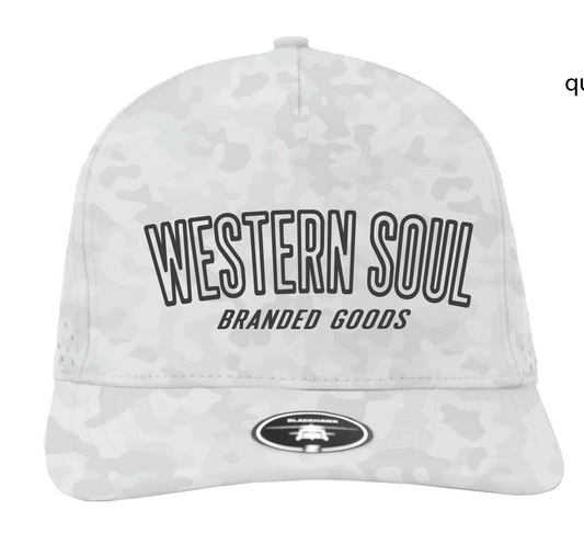 Outline Letter White Camo Hat