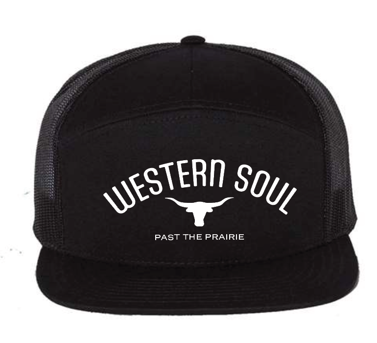 Steer Black 7 Panel Hat