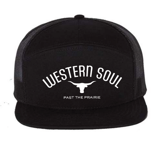 Steer Black 7 Panel Hat