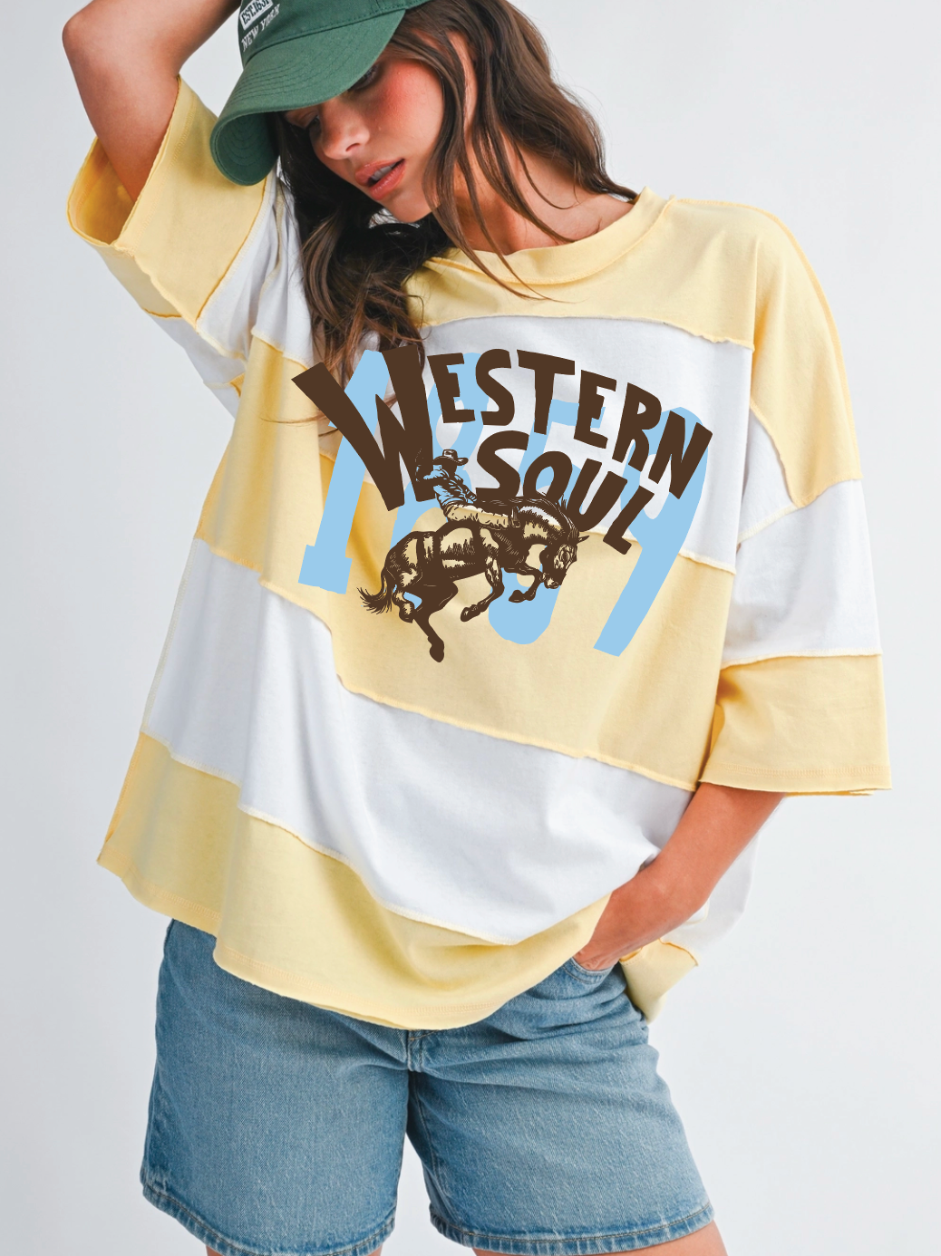 1859 Yellow Boxy Striped Tee